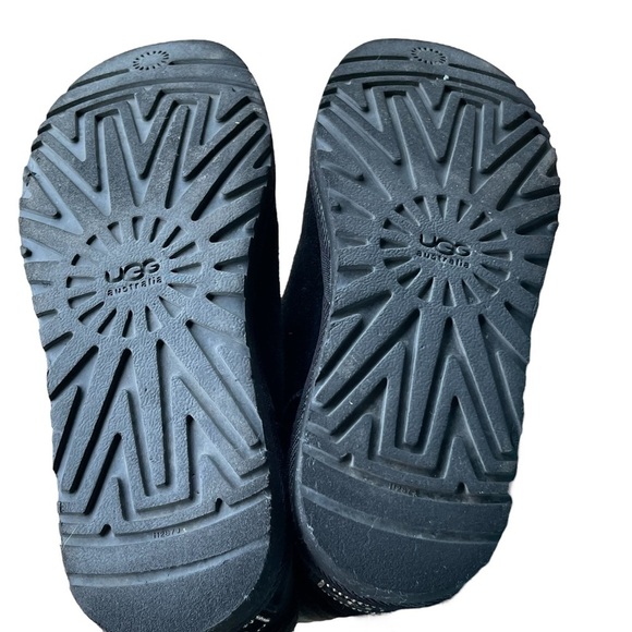 Ugg Black Ankle Boots Mini Bailey Button Bling with Fur Lining Size: 6 - Picture 5 of 11